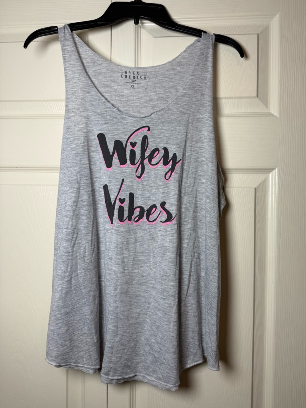 Love & Cherish Wifey Vibes Gray Tank‎ Top